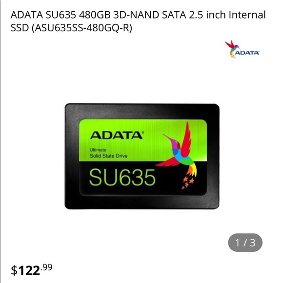 ADATA‎ SU635 480GB 3D-NAND SATA 2.5 inch Internal - Picture 1 of 3